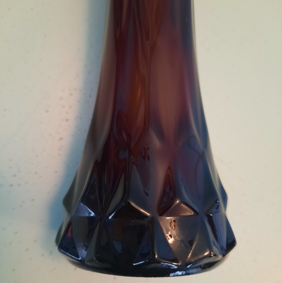 Vintage Purple Amethyst Five Finger Swung Glass Vase - Picture 8 of 12